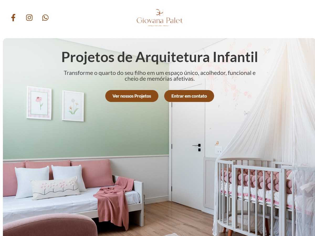 Prévia do site Giovana Palet, arquitetura infantil