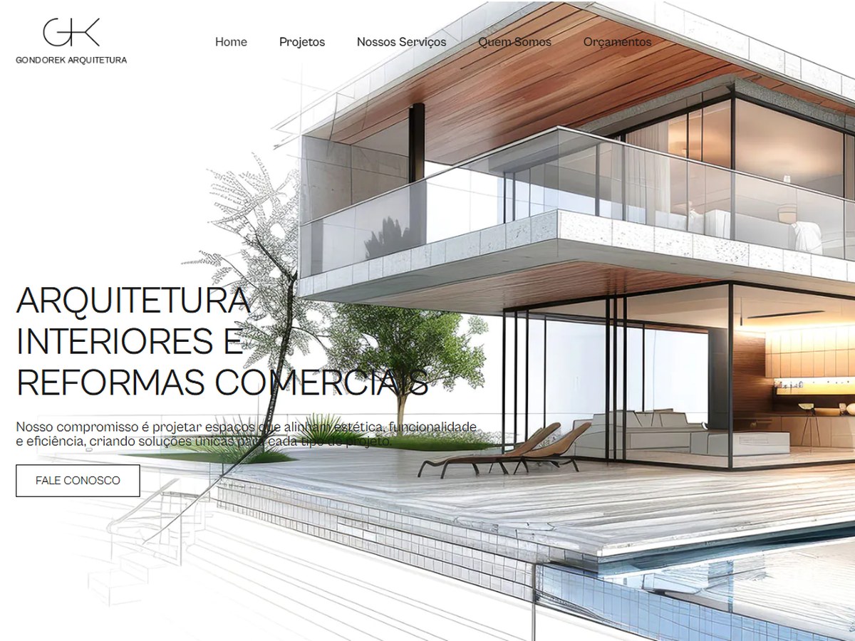 Prévia do site Gondorek Arquitetura